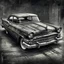 Placeholder: An old classic car 1900 , Hyper Realistic Aerial Grungy Dark-Grey Brush strokes on a dark rustic background with charcoals