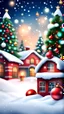 Placeholder: Christmas background for mobile, realistic, 4K, snow, villige with decoration,