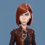 Placeholder: anna wintour with brown hair, blue eyes, lego, steampunk