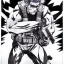 Placeholder: Solid Snake, in Style of Jojo's Bizarre Adventure, Manga Drawing, by Jim Lee