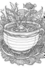 Placeholder: Outline art for coloring page, TEACUP SET UNDER THE SEA, coloring page, white background, Sketch style, only use outline, clean line art, white background, no shadows, no shading, no color, clear