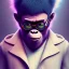 Placeholder: Mystery gorillaz 2-d,Ambiance dramatique, dramatic lighting, volumetric lighting, hyperrealisme, 8k, high quality, lot of details, fit within portrait