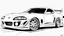 Placeholder: toyota supra car without color for coloring