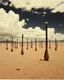 Placeholder: Strange spindle-shaped objects of various shapes, scattered over an arid wasteland, clouds, night, Max Ernst, Audubon, Amano, Walton Ford, Yves Tanguy, polaroid, 8k, 3d, 33mm photography, well defined
