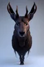 Placeholder: Alien reindeer/moose-like creature, dark, darker colours,highly intricate, Realistic photography, incredibly detailed, ultra high resolution, 8k, complex 3d render, cinema 4d.