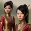 Placeholder: Thailand girl cute neck head portrait, warrior costume, village, meditation, 8k quality