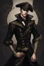 Placeholder: a fantasy sailor wearing dark clothing, male