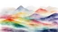 Placeholder: Art Abstract simple wash style rainbow hills line horizontal watercolor wash painting background