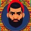 Placeholder: African Ganesha, beard, angry, tattoo, strong man, beanie