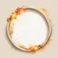 Placeholder: Hyper Realistic Right-side-view of Beige small-watercolor-Circular-Frame With Glowing Golden Embers On Off-White Grunge Background.