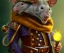 Placeholder: Back lit photo of a humanoid rat dressed as a pirate, detailed, photo realistic, cinematic, by drew struzan