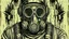 Placeholder: grunge armored soldier with gas mask