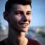 Placeholder: beautiful, smooth, realistic, Russian male, 15 y/o boy, paris, face, jeans, slim, extremely sharp detail, finely tuned detail, ultra high definition, 8k, unreal engine 5, ultra sharp focus, smile teeth, happy