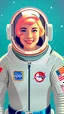 Placeholder: detailed, astronaut, portrait, retro, illustration, pastel colors