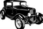 Placeholder: black 1932 ford, black line drawing on white