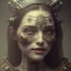 Placeholder: a cute smiling girl with her husband in medieval armor with a tattoo in her face, michelangelo oil painting, steam punk, scary, horror, realistic, made in octane, cinematic, ultra-realistic, extremely detailed octane rendering, 8K, VRAY Super Real ar 2:3, dof photorealistic futuristic 50mm lens hard lighting dark gray tintype photograph, realistic lighting, sephia colors