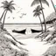 Placeholder: beach ink art black and white