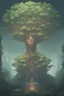 Placeholder: a pixel tree that sprouts in the shape of a goddess