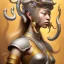 Placeholder: Sango fantasy, fantasy magic, intricate, sharp focus, illustration, highly detailed, digital painting, concept art, matte, art germ and Paul Lewin and Kehinde Wiley, masterpiece silver elephant head bronze Buddha Asian African girl nice breast Hawaiian hair turquoise golden waves