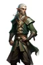 Placeholder: middle aged high elf ranger wearing medieval clothes with hands behind his back