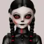 Placeholder: wednesday addams, wednesday addams hair, dark make up, gothic, black dress