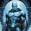 Placeholder: Full length portrait of Detective Comic's Mr Freeze by frank frazetta, by dan mumford, by akihito yoshida, coloured pencil, pop art, hyperrealism, realism, hyperdetailed, intricate, photography, concept art, shot on 70mm Panavision Panaflex using prime lens, incongruous, intricate, insane, insubordination, ingenious, inhospitable, injured, inertia