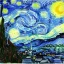 Placeholder: Drawing of the sea at night Vincent van Gogh style