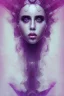 Placeholder: Danish singer MØ face,Abstract steampunk, purple tones,