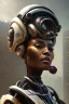 Placeholder: portrait,beautiful african robot, post-apocalyptic in a cyberpunk city, realistic, intriacte detail, sci-fi fantasy style, volumetric lighting, particales,highly detailed,cinamatic, deep colours,8k