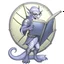 Placeholder: A dragonoid human with grey scales and large glasses along with a long, flexible tail, studying a magical shield in the shape of an octagon