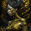 Placeholder: beautiful woman, Black ink flow, 8k resolution, photorealistic masterpiece by Aaron Horkey and Jeremy Mann, intricately detailed fluid gouache painting by Jean Baptiste, professional photography, natural lighting, volumetric lighting, maximalist, 8k resolution, concept art, intricately detailed, complex, elegant, expansive, fantastical, cover, golden and chrome tones