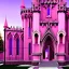 Placeholder: concept art, concept design, neogothic palace, neo gothic, aesteric, pink walls, pink exterior, glass exterior