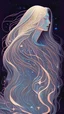 Placeholder: Long Hair and stars style of erte iridescent