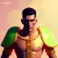 Placeholder: circus, ringleader, Arthur Kulkov, front, handsome, muscular, male, Russian, buff, fantasy, anime, at dawn by atey ghailan, mystical colors, Golden hour, Lisa Frank fantasy