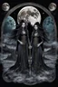 Placeholder: stunning two full moon, foreground twins witch sibling, dark fantasy, high detalied, matte dark colors, sharp lines, sharp focus, sinister and mystic vibe,, high textures, breathtaking illustration