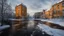 Placeholder: Severodinsk, city suburbs, apartments, snow, beautiful composition, award-winning photograph, astonishing realism