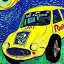 Placeholder: racecar driven by a tiger, van gogh style