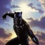 Placeholder: Fantasy, olamide badoo as black panther, heroic, award winning, insanely detailed, sunlit, realistic, ocean,acrylic paint, 8k resolution, hdr, trident