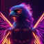 Placeholder: The one who flys with the howl, Falcon face, human body, colorful light, neon stripes, clear very height details, Octane render
