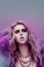 Placeholder: danish singer mø,purple tones, high light ,