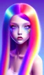 Placeholder: girl, cute, beautiful, long hair, rainbow hair, sweet face, looking at viewer