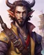 Placeholder: male humanoid tiefling, pirate, pale white skin, yellow eyes, soft purple lighting, small ears, short beard goatee, functional clothes, red coat