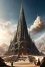 Placeholder: picture of the isengard in the style of a biomechanoid armenian-minoan Church and a burning man festival temple. concept art hyperrealism, mandelbulb