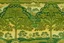 Placeholder: An olive green savanna with leafy trees designed in Mehndi design painted by Claude Monet