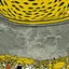 Placeholder: A yellowish orange coliseum filled with brawlers painted by Roy Lichtenstein