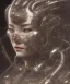 Placeholder: realistic detailed face portrait of one handsome futuristic geisha with element of alien cyberpunk armor by ayami kojima, amano, greg hildebrandt, alphonse mucha, and mark brooks, male, masculine, art nouveau, cyberpunk, neo - gothic, gothic, character concept design