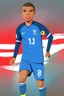 Placeholder: Kylian Mbappe French soccer player cartoon 2d