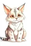 Placeholder: fantasy cartoon: cute baby lynx is sitting, white background