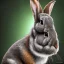 Placeholder: rabbit head portrait, warrior costume, village, meditation, woods, galaxy sky, 8k quality