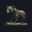 Placeholder: combine textured log with shape of a bear, graphic style minimalistic clean